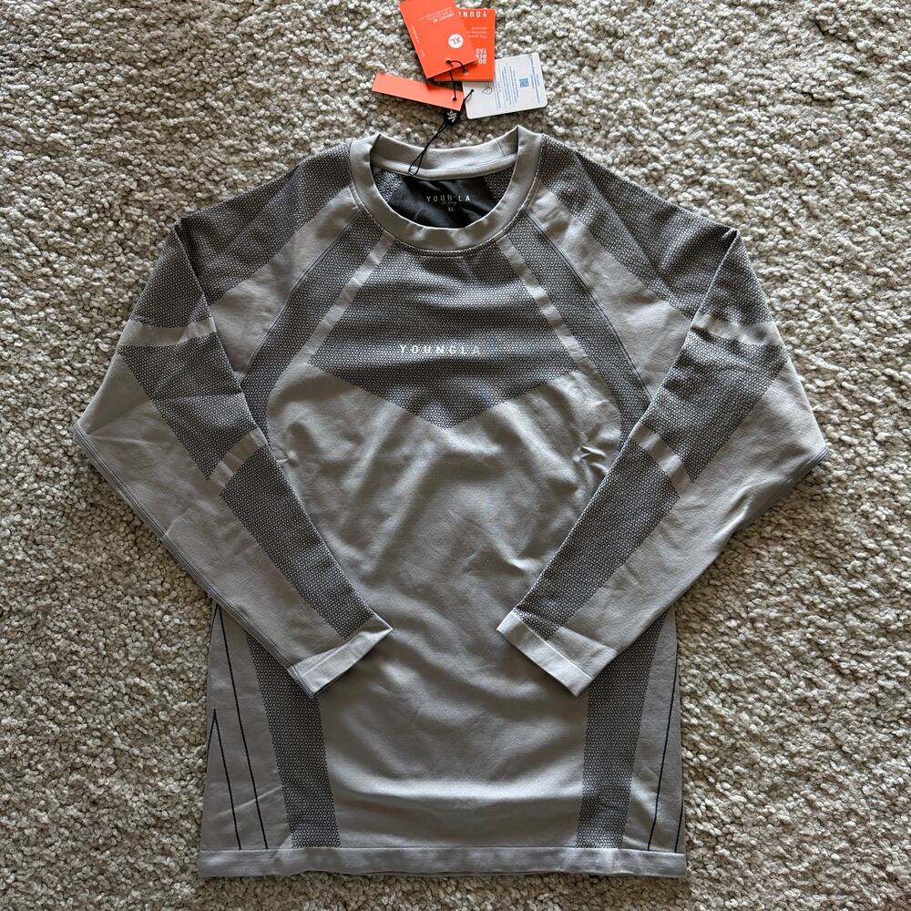Men's YoungLA 8055 ApexCompressionLongSleeves, NWT, XL, Grey